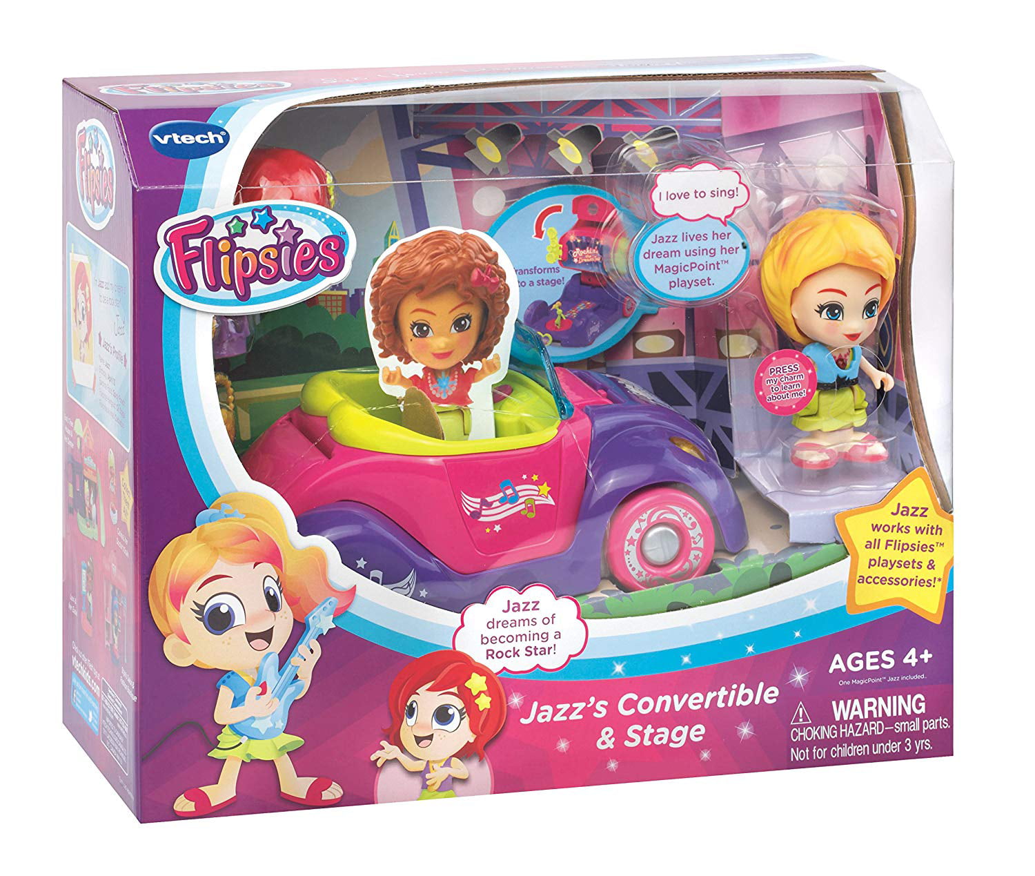 vTech Flipsies Jazz & her Drum Kit Playset and Figure with 2 Outfits and Sound 
