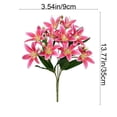 thumbnail image 3 of SLYNSHome Lily Artificial Flowers Bouquet Hot Pink Lilies Silk Faux Flowers Fake Floral Lily Bouquet for Office Home Decor, 3 of 8