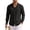 Black #006, variant on Men's Cotton Linen Shirts Casual Button Down Long Sleeve Shirt Solid Spread Collar Shirts with Chest Pocket M