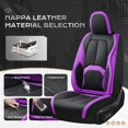 thumbnail image 4 of Coverado Front Seat Covers for Car, Premium Leather Seat Protectors with Lumbar Support, Waterproof Auto Cushions Universal Fit for Most Cars, Black & Purple, 4 of 7
