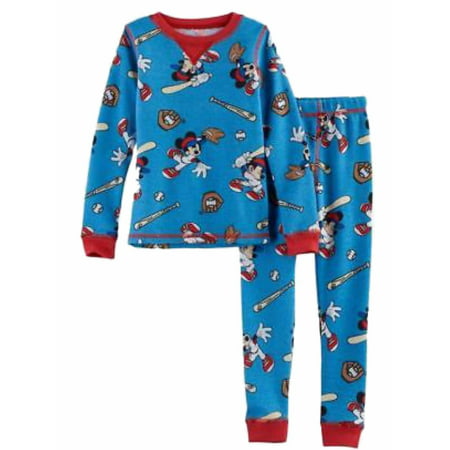 Cuddl Duds Toddler Boys Mickey Mouse Baseball Thermal Long Underwear Base