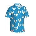 thumbnail image 2 of Fotbe Cartoon Chicken Hawaiian Shirt for Men Unisex Summer Beach Casual Short Sleeve Cotton Linen Button Down Shirts-XX-Large, 2 of 9