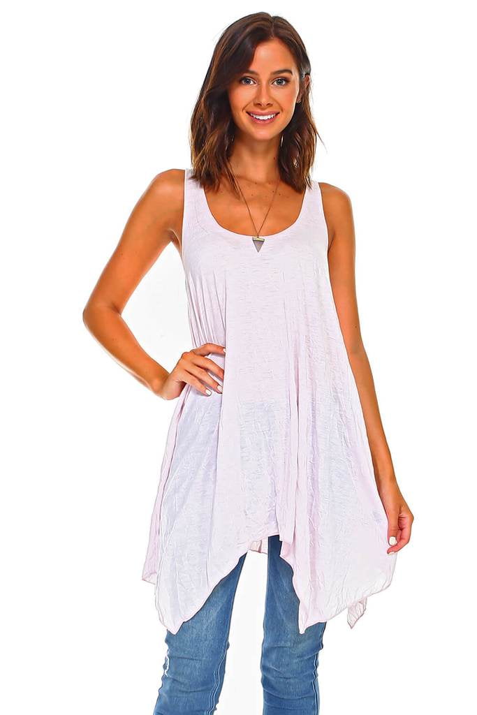 Simplicitie Women's Sleeveless Swing Flare Tunic Dress Tank Top