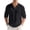 14#Black, variant on Men's Linen Shirts Casual Long Sleeve Polo Shirts Classic Button Down Collared Golf T-Shirts Lightweight Fall Tops