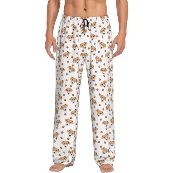 Logiee Labrador Retriever Dog Print Pajama Pants for Men,Men’s Pajama Bottoms,Mens PJ Pants with Pockets & Button Fly-Small