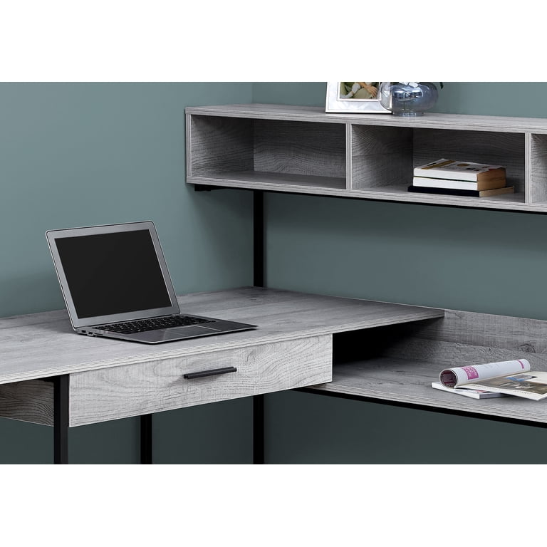 Computer Desk - L-Shaped / Corner / Hutch / 1 Drawer / 2 Shelves
