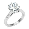 thumbnail image 2 of Eterna Jewel 1.9 Ct Emerald Cut Lab-Created Simulated Diamond Ring - 14K White Gold Plated Prong Setting Solitaire Engagement Ring for Women - Classic Wedding Ring Gift for Her - Elegant Design Ring, 2 of 3