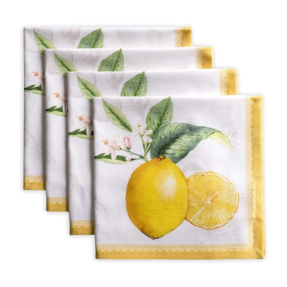 Maison d' Hermine Limoncello 100% Cotton Soft and Comfortable Set of 4 Napkins Perfect for Family Dinners Weddings Cocktail Kitchen Spring/Summer (20 Inch by 20 Inch).