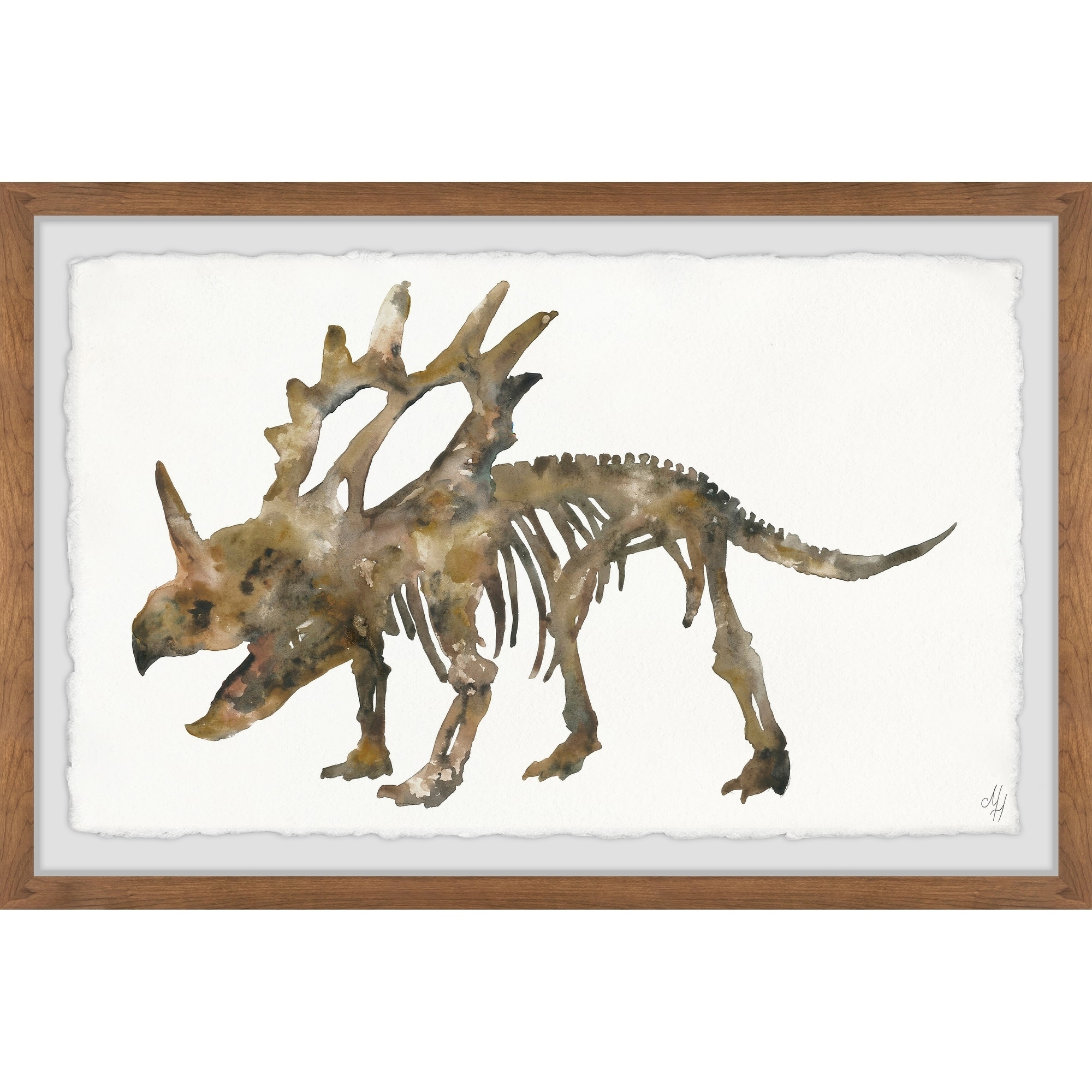 Marmont Hill Styracosaurus Skeleton Framed Wall Art, 36.00" x 1.50"