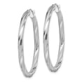 thumbnail image 2 of Auriga Fine Jewelry 10K White Gold Twisted Hinged Hoop Earrings for Women, 2 of 6