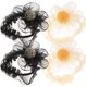thumbnail image 1 of GOOHOCHY 4 coleteros de flores para el pelo, anillos de malla para el pelo, cuerdas sencillas para el pelo, tocado para mujer, 1 of 8