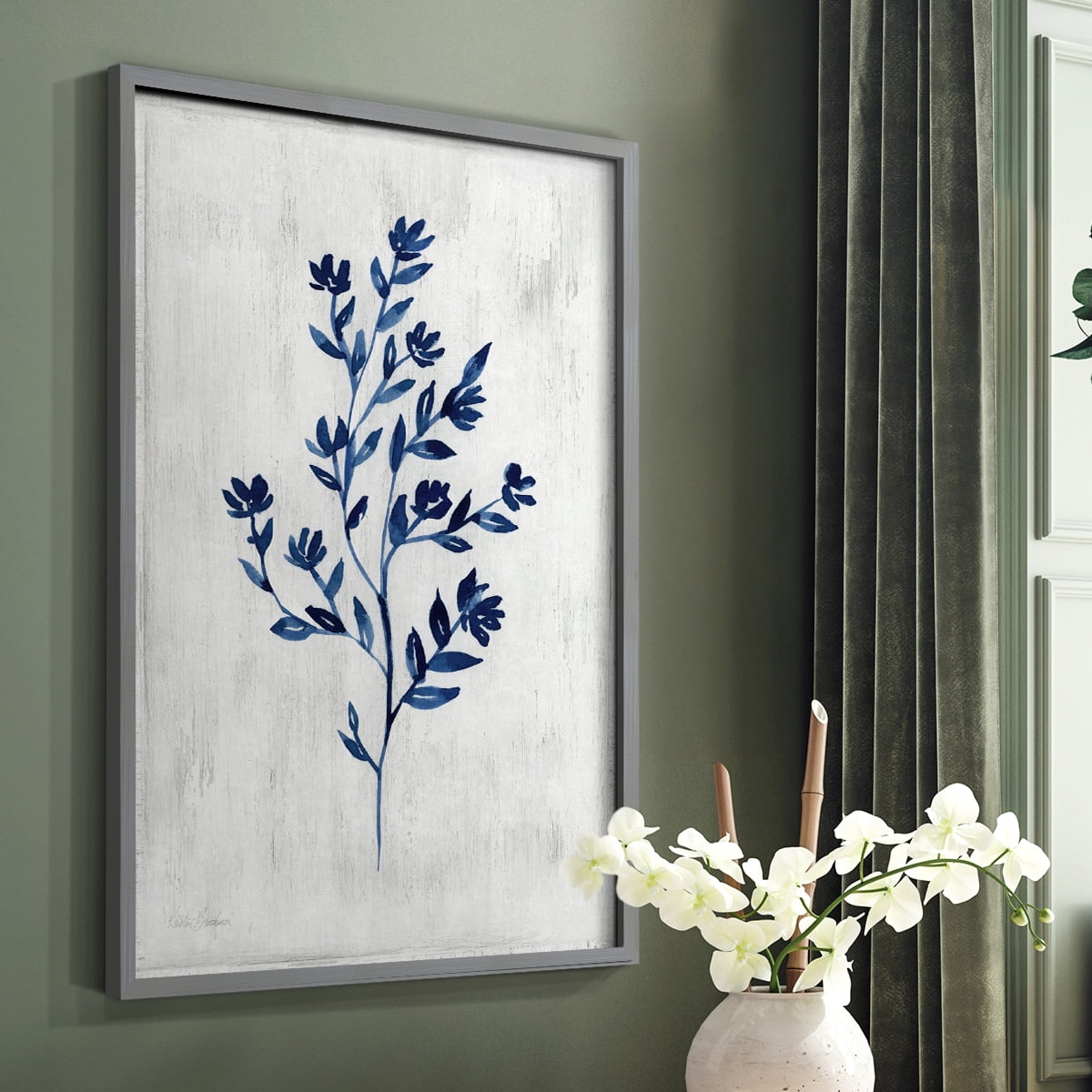 Wild Indigo II - Gray Framed Wall Art Print, Solid Wood Frame, 8" x 10", Ready to Hang