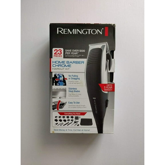 Remington Remington 23-piece home barber chrome haircut kit, hair clippers, black/grey, HC1085