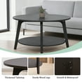 thumbnail image 5 of CL.HPAHKL Round Coffee Table, 31.5'' Wooden Circle Coffee Table with Storage, 2-Tier Center Table for Living Room, Apartment, Small Space, Grey, 5 of 8