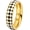 Gold, variant on Unisex Stainless Steel Modern Elegant 6mm Thin Irregular Grid Black and White Checkerboard Pattern Stackable Signet Ring