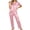 Pink, variant on Enjoytime Pajamas for Women 2 Piece Short Sleeve Button Down Shirts Pants Sleepwear Solid Color Comfy Soft Plus Size Lounge Set