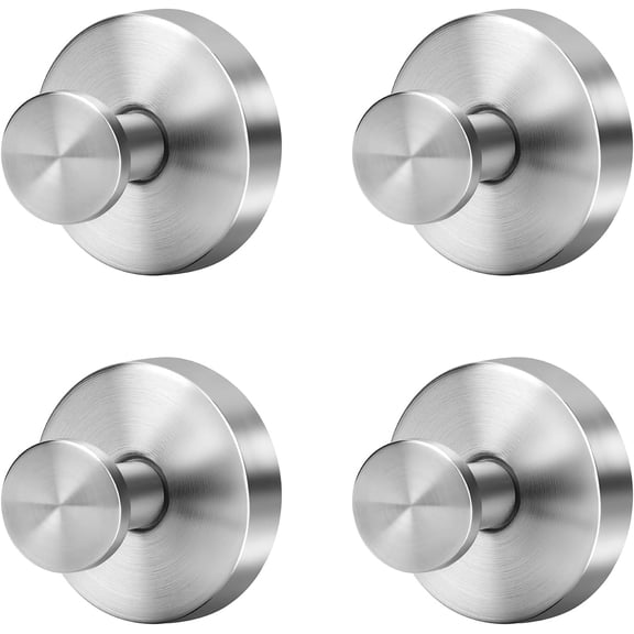 Silver Waterproof Suction Cup Hooks, 8-Pack Heavy Duty Stainless Steel No Drill Shower Hooks for Hanging Towels, Robes, Loofahs, Holder Holds Strong on Tile, Glass, Mirror, Wall, Bathroom Door