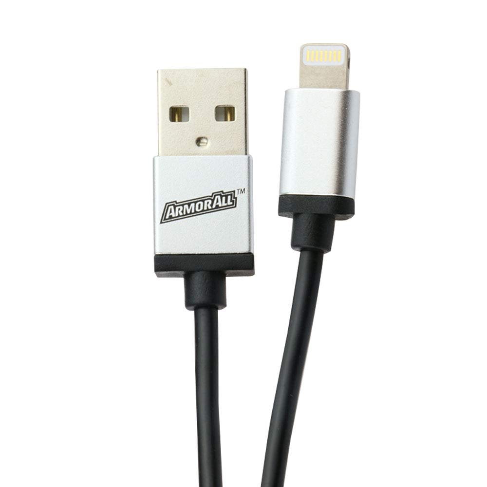 Armor All 4 ft. iPhone Smartphone Charging USB to 8-Pin Flexible Coil Cable, Sync and Charge
