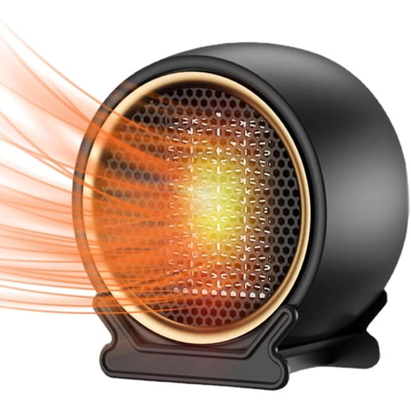 Electric fan heater, PTC 1200 W, silent, 2 heat settings, energy saving, quiet operation, overheat protection (black)