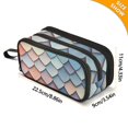 thumbnail image 4 of FORMRS Pencil Case with 3 Compartments Zipper Pouch, Elementary School Level and up, Blue Art Pattern, 4 of 8