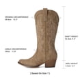 thumbnail image 2 of DREAM PAIRS Women's Western Cowboy Cowgirl Boots Square Toe Embroidery Mid Calf Booties, 2 of 8