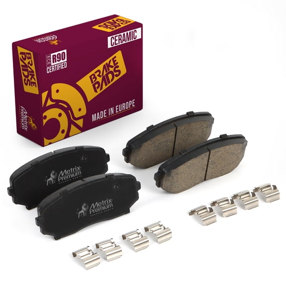 Metrix Premium Chassis Parts - Front Ceramic Disc Brake Pad Set D1258 Fits 2007-2023 Mazda CX-9, 2007-2012 Mazda CX-7, 2019-2024 CX-5, 2007-2014 Ford Edge, 2007-2015 Lincoln MKX, Made in Europe