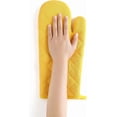 thumbnail image 4 of 12 Inch Heavy Duty Cotton Oven Mitts and Pot Holder Sets, Heat Resistant 500°F 4 Pack Kitchen Oven Mits,Yellow, 4 of 5