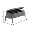 thumbnail image 3 of OakvillePark Terralisse Corduroy Lift Top Storage Bench, Gray, 3 of 9