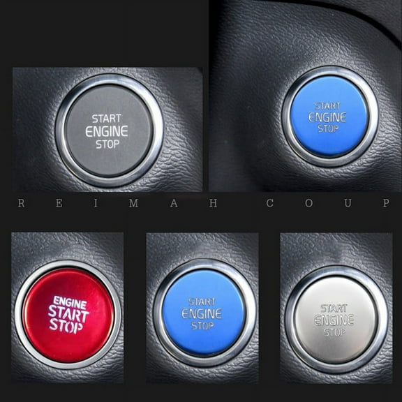 Car Engine Start-Stop Button Sticker One-Key Start Button Trim Sticker for 2021 2022 Red