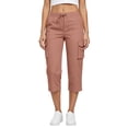 thumbnail image 2 of HKYNLAG Womens Capris with Pockets Petite Pull On Casual Cargo Pants Dressy Lightweight Ladies Baggy Cropped Pants for Hiking Ginger S, 2 of 5