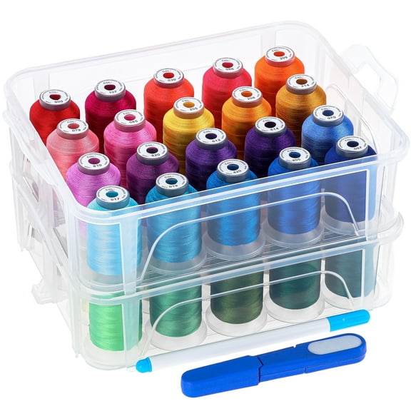 New brothread 40 Colors 500m Embroidery Machine Thread with Plastic Storage Box for Embroidery Sewing Machine
