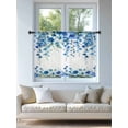 thumbnail image 4 of Sheer Curtains 54 Inch Length, Spring Blue Floral Semi Sheer Curtains Light Filtering Window Treatment, Farmhouse Weeping Floral Leaves Privacy Voile Drapes for Living Room Bedroom 52x54 Inch, 4 of 7