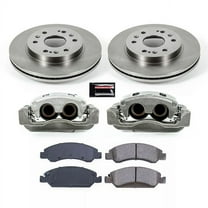 PowerStop Front Stock Replacement Brake Pad and Rotor Kit with Calipers Fits: CADILLAC CHEVROLET GMC Select Models KCOE2069