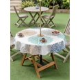 thumbnail image 4 of Outdoor Tablecloth with Umbrella Hole for Patio/Picnic/Party/Camping, Dandelion Flower Waterproof Table Cloth Round Cover Washable, Modern Bohemia Floral Pattern Watercolor (Dia 60"), 4 of 9