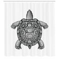 thumbnail image 3 of Ambesonne Turtle Shower Curtain, Tribal Art on Tortoise, 69"Wx70"L, Black and White, 3 of 3