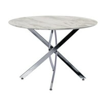 Contemporary Laminate Dining Table in Marble Veneer Finish