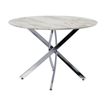 Contemporary Laminate Dining Table in Marble Veneer Finish