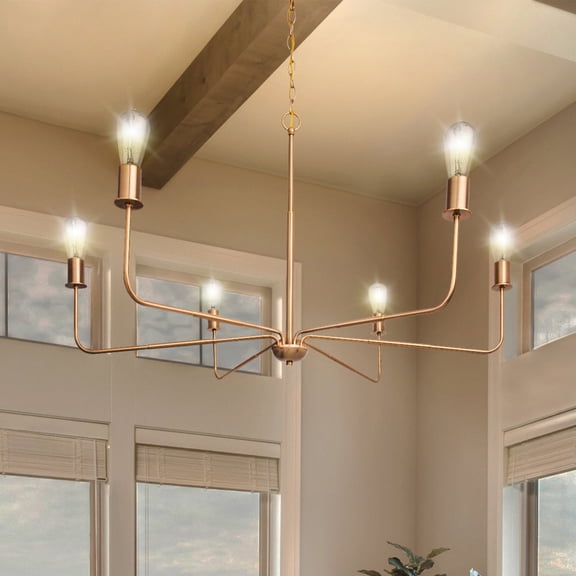 Luxury Modern Chandelier, Satin Gold, ULB2321