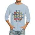 thumbnail image 2 of Jinhomg Mens Thin Holiday Tops Novelty Funny Valentine's Day Love Heart Tees Big and Tall Comfy 3/4 Sleeve Crew Neck T-Shirt Dating Wear Prime Big Deal Days Light Blue M, 2 of 6