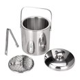 thumbnail image 1 of Stainless Steel Ice Square Container Double Walled 1.3l Ice Bucket Container With Tongs Lid, 1 of 5