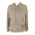 thumbnail image 4 of Brown Womens Fall Tops Womens Long Sleeve Hoodie Sweatshirts Lightweight Pullover Tops Sweaters for Women, 4 of 4