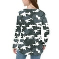 thumbnail image 5 of UQJfacai Girls Camo Shirt Kids Crewneck Long Sleeve Tunic Tops Fall Curve Hem Side Slit Casual Cute Blouses Tee 3-12 Years, 5 of 6