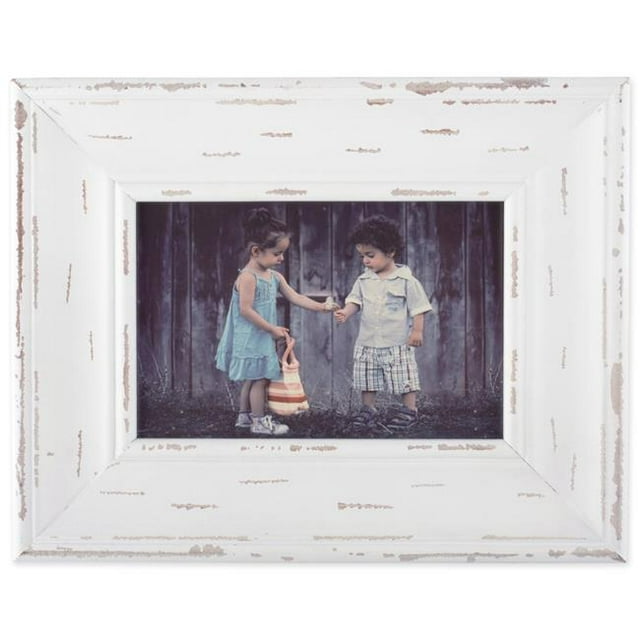 Design Imports Z01753 5 x 7 in. Distressed White Farmhouse Picture Frame