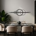 thumbnail image 6 of Modern Geometric Metal Wall Art – Abstract Circle Sculpture, Minimalist Wall Decor for Living Room, Bedroom, Office – 3D Metal Design, Large Contemporary Wall Hanging – Gold or Black Finish (40"x12"), 6 of 6