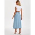 thumbnail image 4 of DARING DIVA Women's Long Denim Spring Slit Midi Jean Skirts X-Large Light Blue, 4 of 7