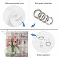 thumbnail image 3 of Pink Tulip Shower Curtain Set - Long 72" x 84" Washable Bathtub Curtain with 12 Hooks, Vintage Spring Floral Retro Art Butterfly Wooden Waterproof Fabric Shower Curtains for Bathroom/Bathtub Décor, 3 of 6