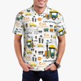 thumbnail image 1 of Balery Transportation Cartoon Camisa Polo de Hombre con Estampado, de Manga Corta y Tejido Medio, Camisa Tipo Golf Polo-Medium, 1 of 6