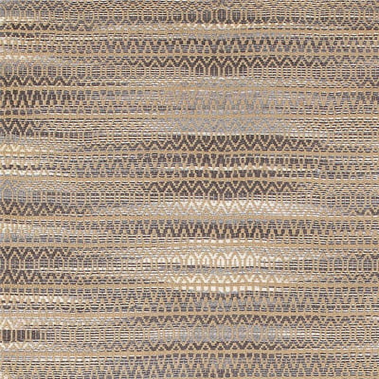 LR Home Ollie 9' x 12' Brown/Dark Gray Striped Geometric Braided Jute Indoor Area Rug