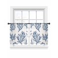 thumbnail image 6 of Coastal Blue Coral Sheer Curtains for Living Room Bedroom Summer Watercolor Ocean Sheer Curtains 45 Inch Long 2 Panels Set Light Filtering Curtain Window Treatments Drapes for Dining Room, 6 of 6