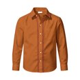 thumbnail image 3 of Kiijoy Long Sleeve Shirt for Boy Kids Breathable Button Down Shirt Top, Brown, 7-8 Years, 3 of 3